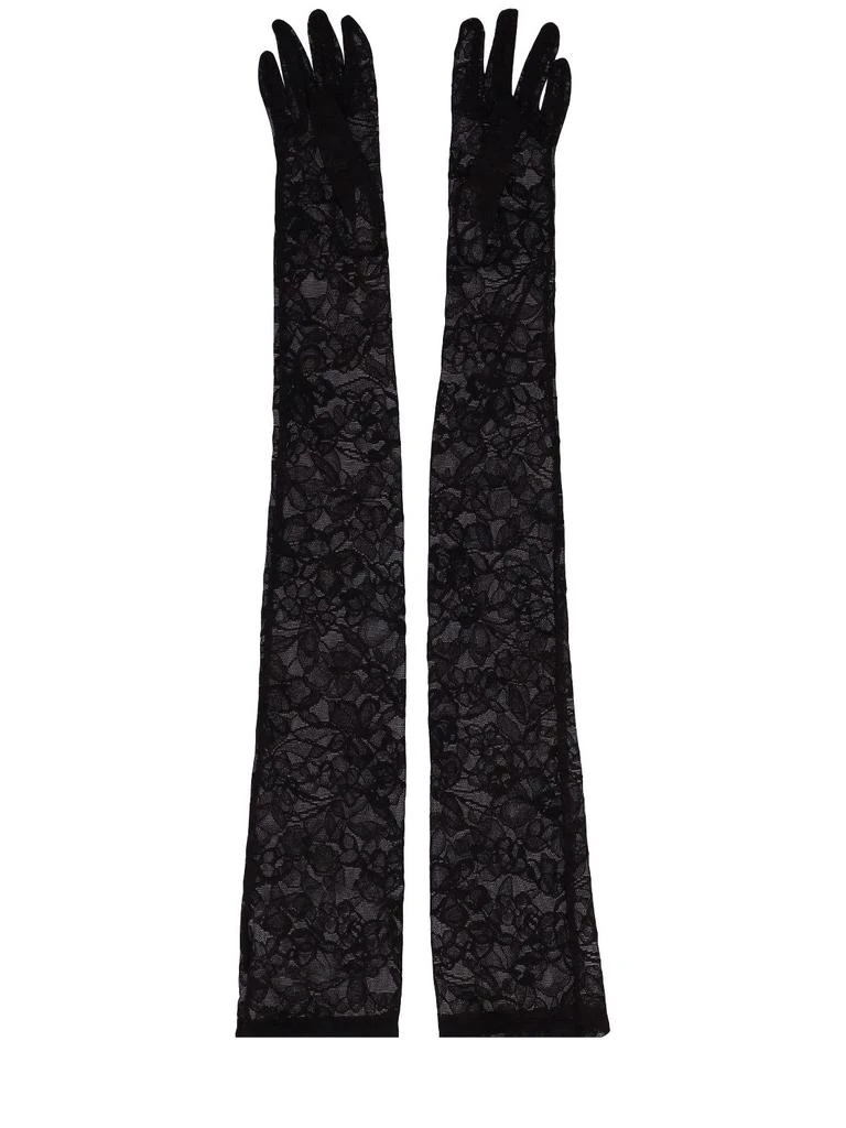 商品Versace|Silk & Lace Orchid Print Gloves,价格¥2184,第1张图片
