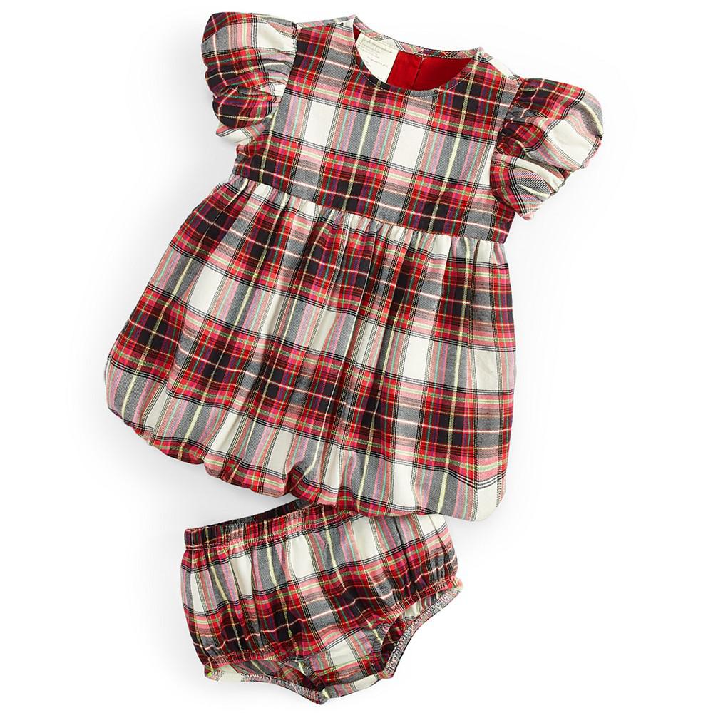 Baby Girls 2-Pc. Tartan Bloomers & Dress Set, Created for Macy's商品第1张图片规格展示