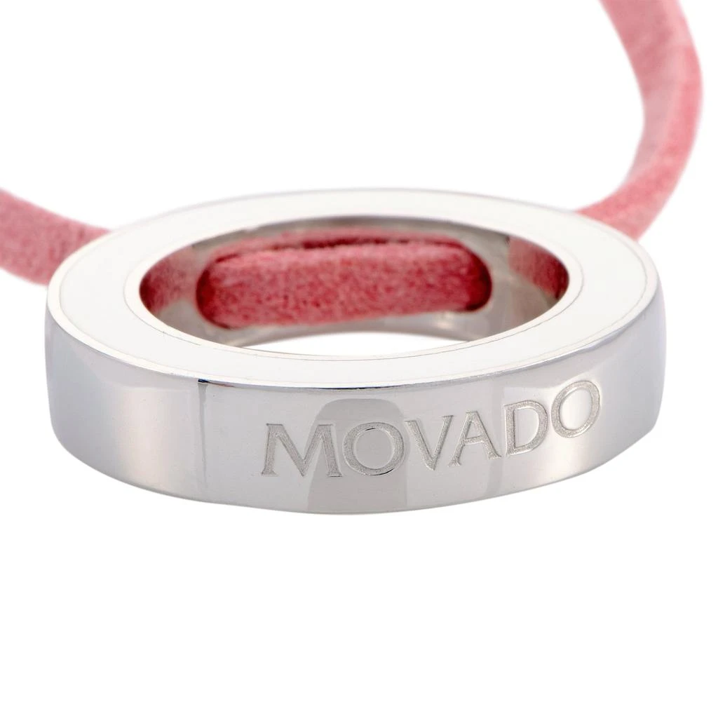 商品Movado|Movado Breast Cancer Awareness Sterling Silver and Enamel Circle Pink Leather Cord Necklace,价格¥331,第4张图片详细描述