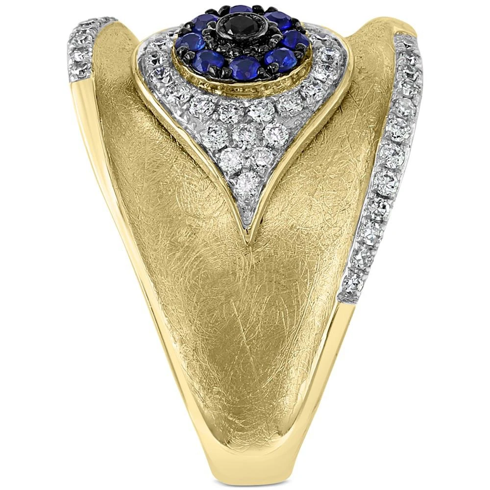 商品Effy|EFFY® Sapphire (1/10 ct. t.w.) & Black & White Diamond (1/3 ct. t.w.) Evil Eye Ring in 14k Gold,价格¥10026,第4张图片详细描述