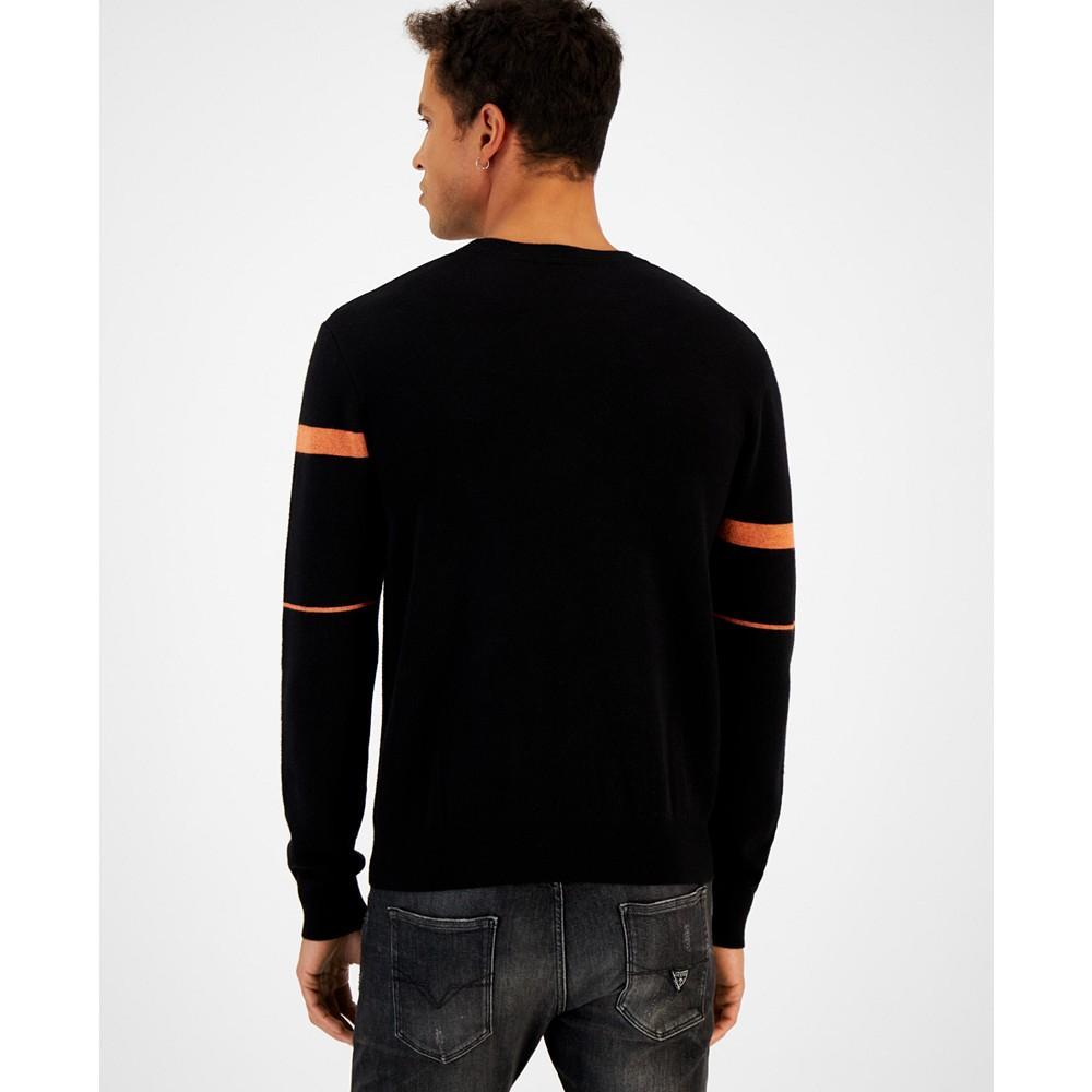 商品GUESS|Men's Philibert Logo Stripes Crewneck Pullover Sweater,价格¥509,第4张图片详细描述