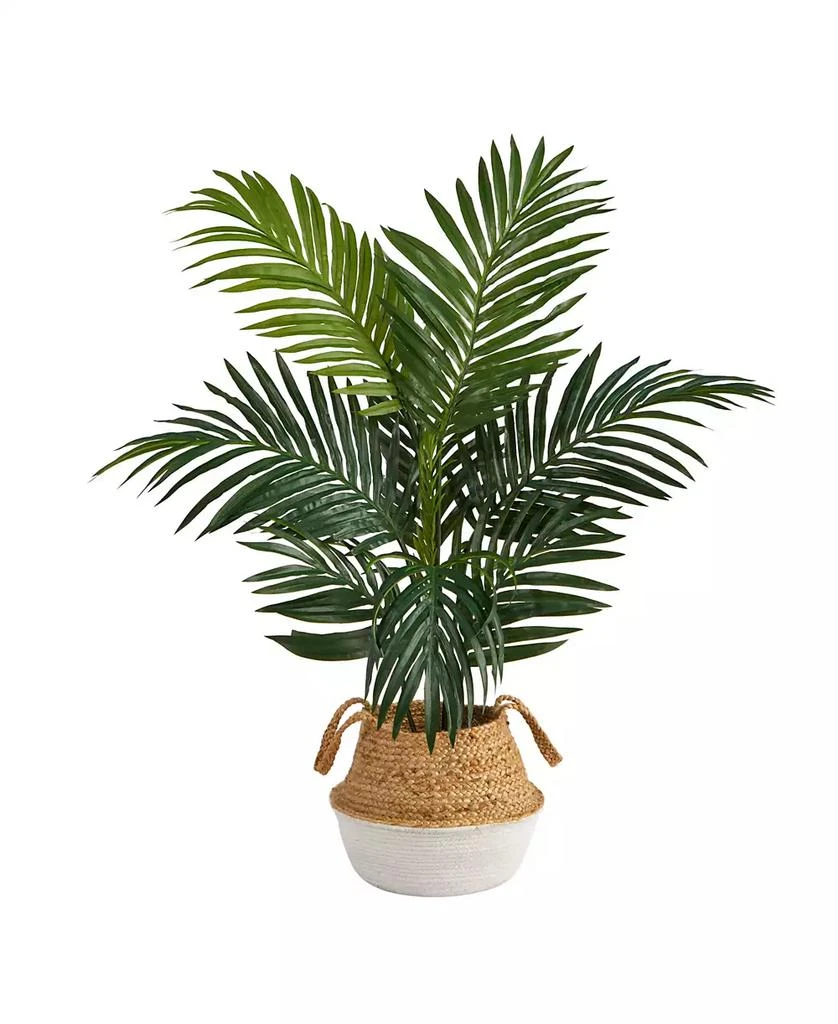 商品NEARLY NATURAL|4' Kentia Palm Artificial Tree in Boho Chic Planter,价格¥758,第1张图片