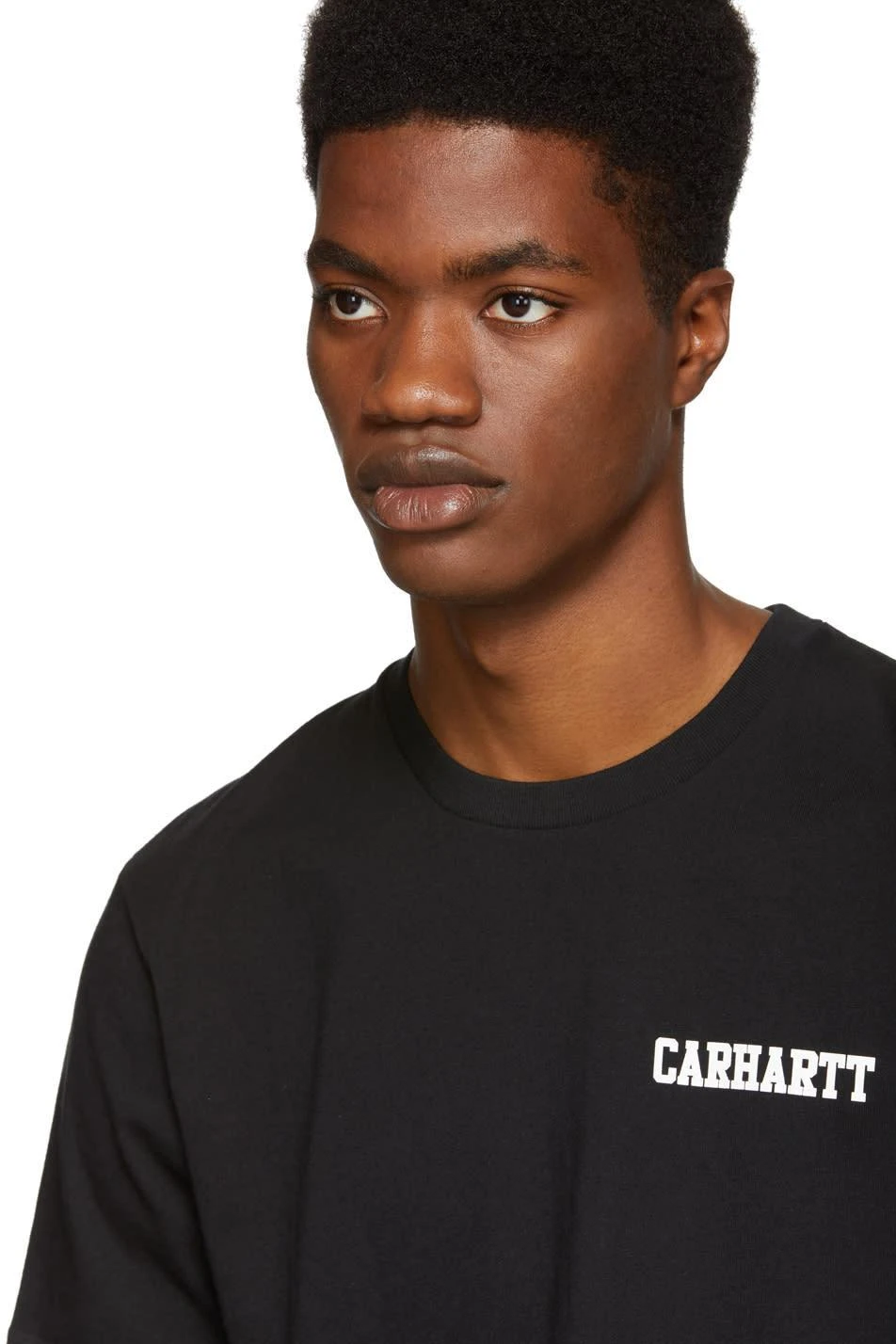 商品Carhartt WIP|Black College Script Logo T-Shirt,价格¥276,第4张图片详细描述