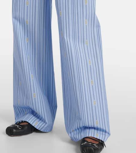 商品Gucci|Horsebit striped cotton palazzo pants,价格¥14255,第5张图片详细描述