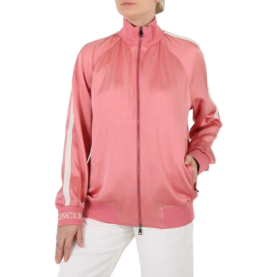 商品Moncler|Ladies Pink Satin Track Jacket,价格¥1807,第1张图片