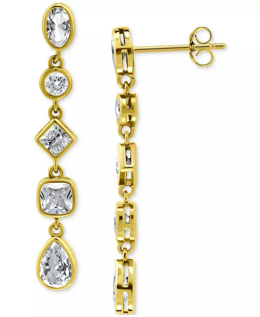 商品Giani Bernini|Cubic Zirconia Linear Drop Earrings (3-1/2 ct. t.w.) in 18k Yellow Gold Over Sterling Silver, Exclusively at Macy's,价格¥690,第3张图片详细描述