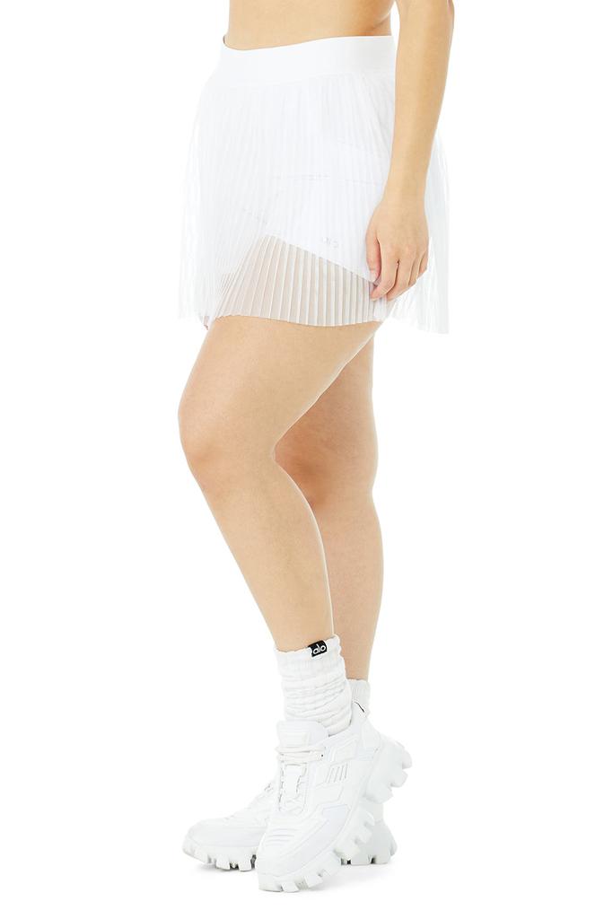 Mesh Flirty Tennis Skirt - White商品第6张图片规格展示