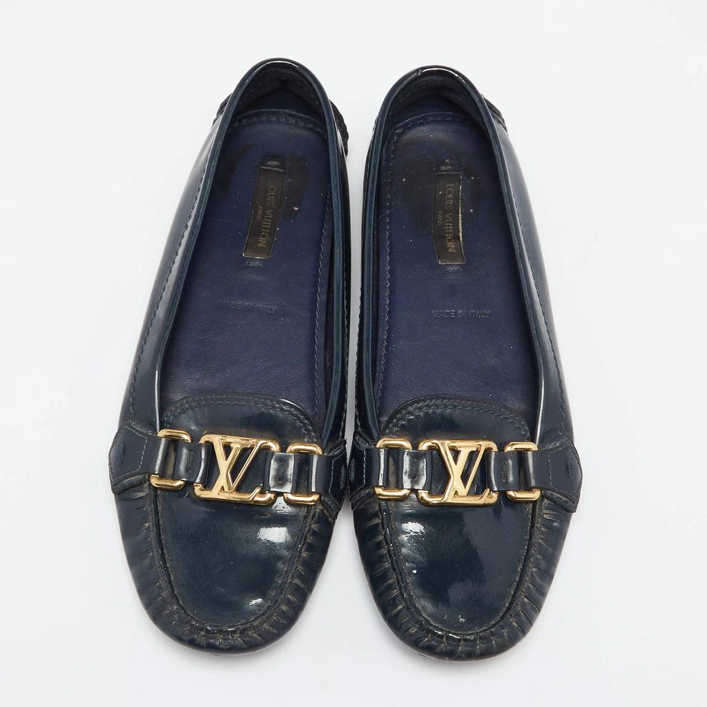 商品[二手商品] Louis Vuitton|Louis Vuitton Midnight Blue Patent Leather Oxford Loafers Size 36.5,价格¥2623,第3张图片详细描述