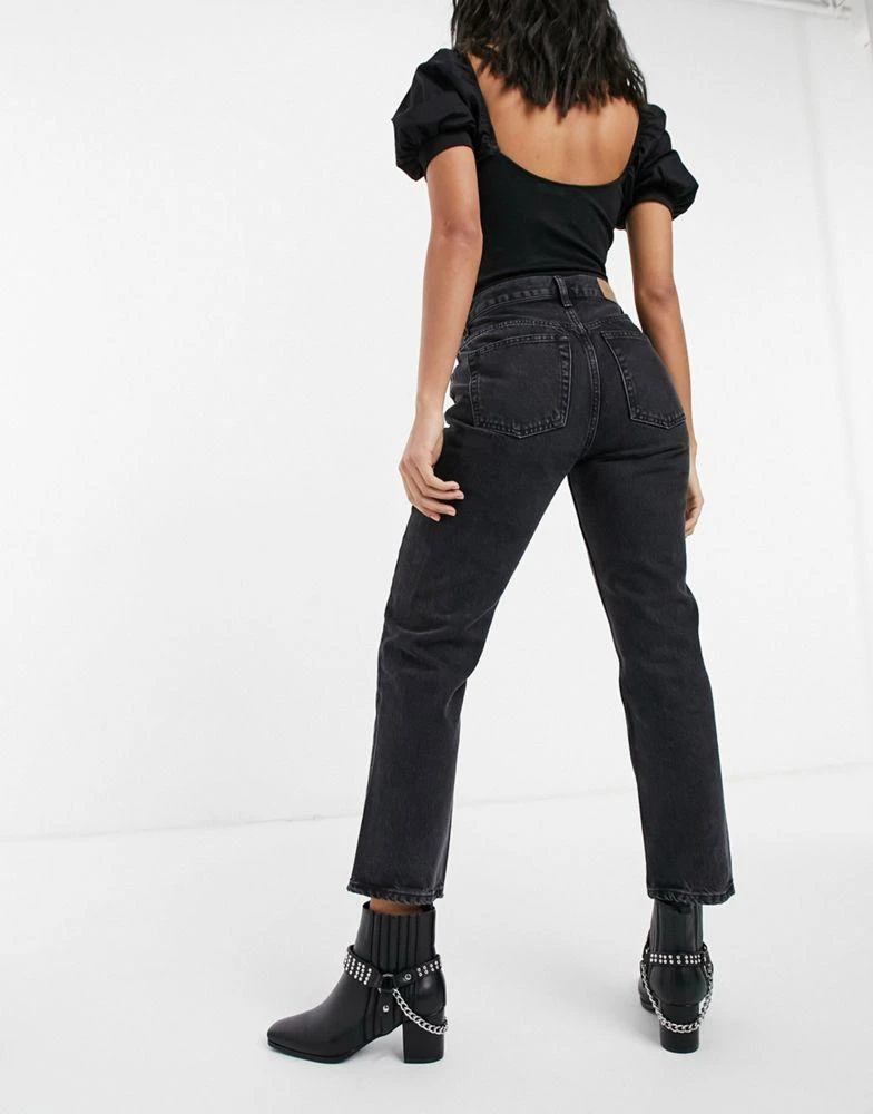 商品Topshop|Topshop Editor straight leg jeans in worn black,价格¥233,第2张图片详细描述