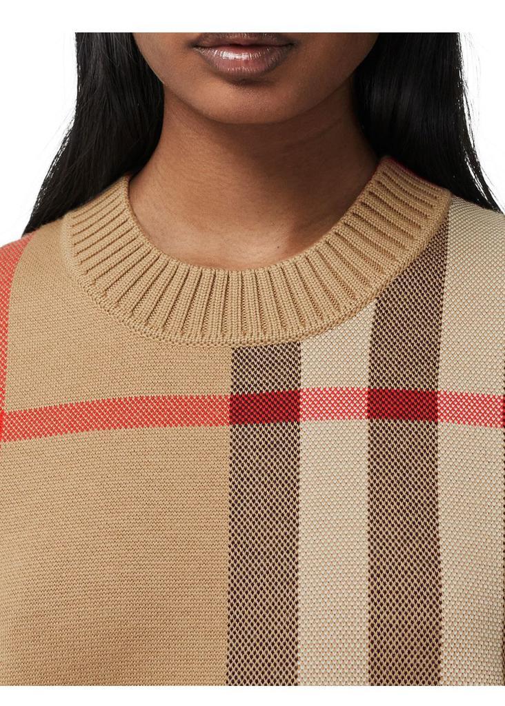 商品Burberry|Check technical wool jacquard sweater,价格¥6047,第4张图片详细描述