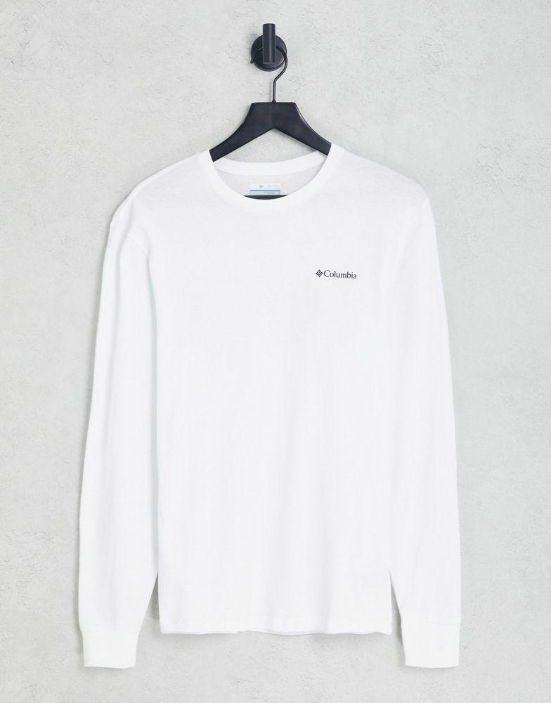 Columbia Hopedale back print long sleeve t-shirt in white Exclusive at ASOS商品第4张图片规格展示