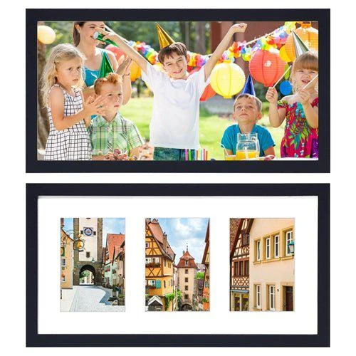 商品Fresh Fab Finds|2Pcs Picture Frame 3 Opening Collage Frame 3 5x7IN Photo Black Picture Frame Desktop Wall Mounted Display Frame For Home Decoration Black,价格¥449,第1张图片