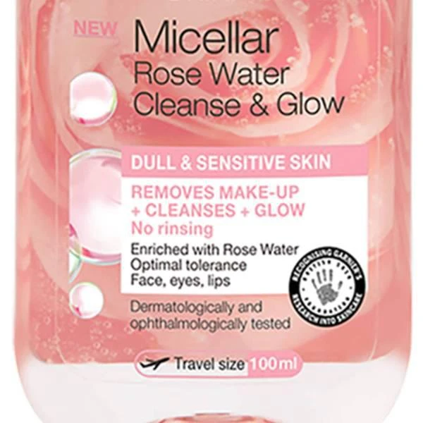 商品Garnier|Garnier Micellar Rose Water Cleanse & Glow 100ml,价格¥40,第2张图片详细描述