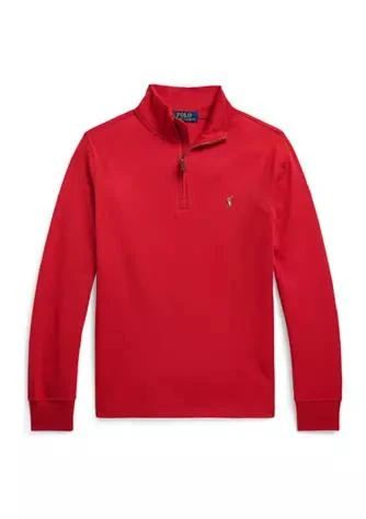 商品Ralph Lauren|Lauren Childrenswear Boys 8 20 Cotton Interlock 1 4 Zip Pullover Sweatshirt,价格¥177,第1张图片详细描述