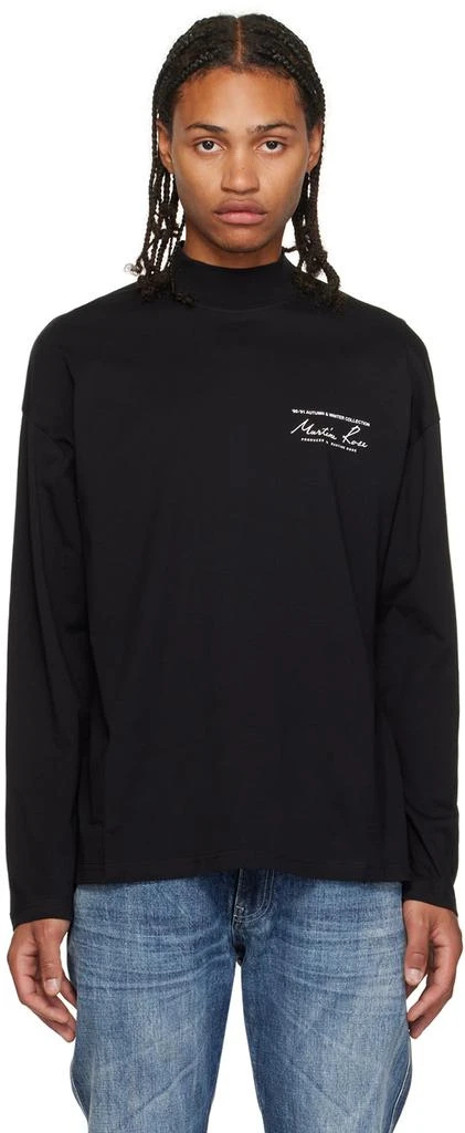 商品Martine Rose|Black Printed Long Sleeve T-Shirt,价格¥716,第1张图片