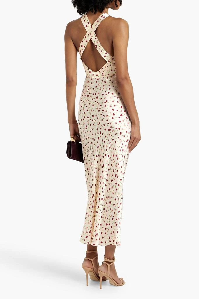商品Khaite|Milo floral-print cupro-satin midi dress,价格¥5290,第3张图片详细描述