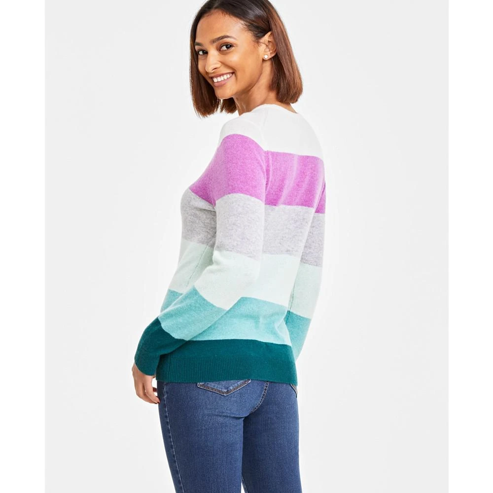 商品Charter Club|Women's Striped 100% Cashmere Sweater, Regular & Petite, Created for Macy's,价格¥394,第2张图片详细描述