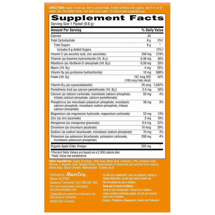 商品Emergen-C|Apple Cider Vinegar Vitamin C Drink Mix Apple,价格¥134,第4张图片详细描述
