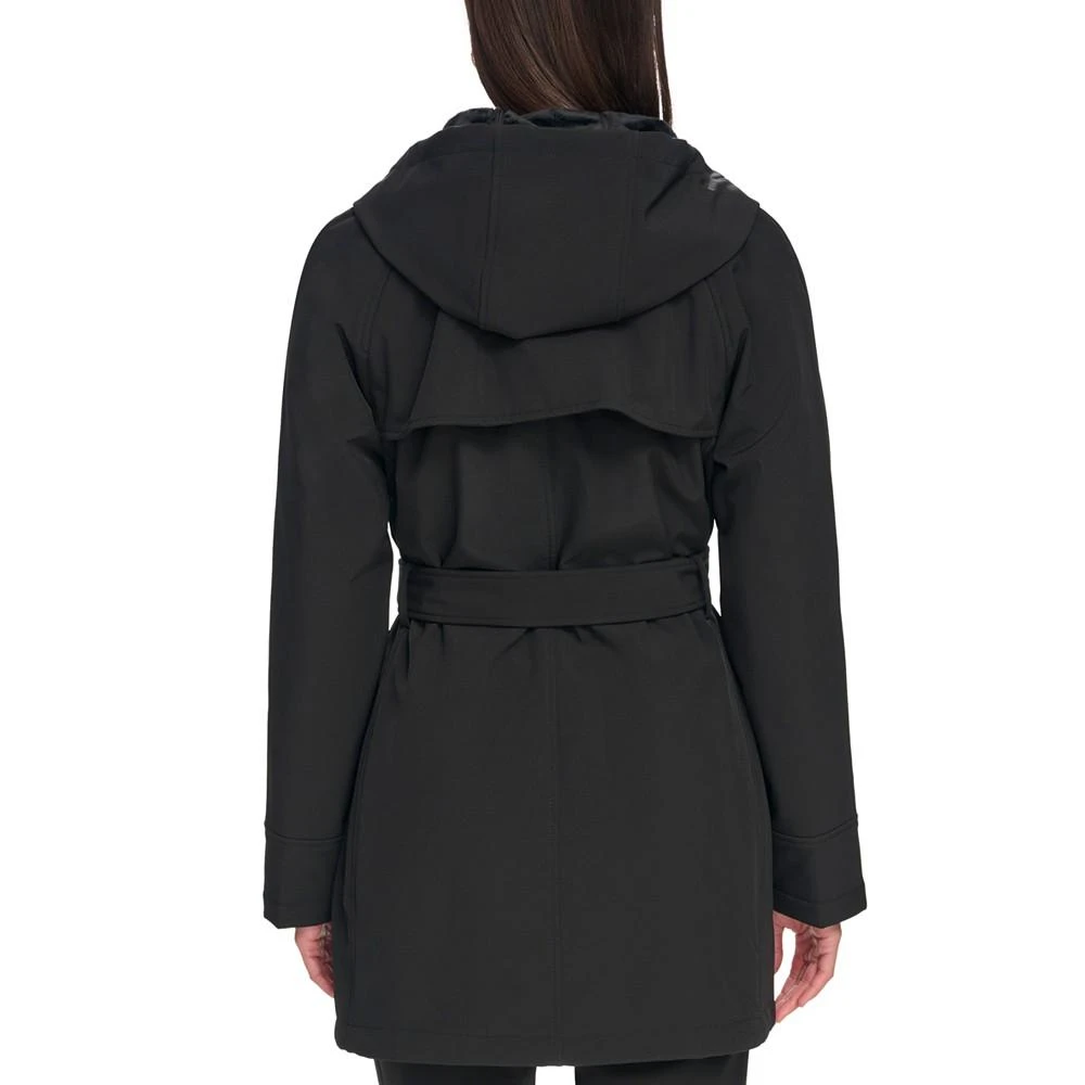 商品Tommy Hilfiger|Women's Hooded Belted Softshell Raincoat, Regular & Petite,价格¥1018,第2张图片详细描述