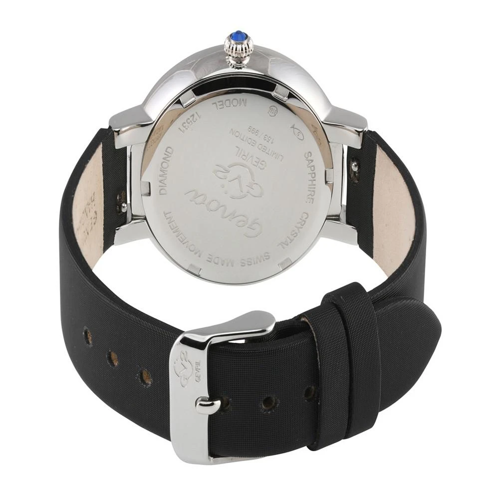 商品Gevril|Women's Genoa Swiss Quartz Italian Black Leather Strap Watch 36mm,价格¥4799,第3张图片详细描述