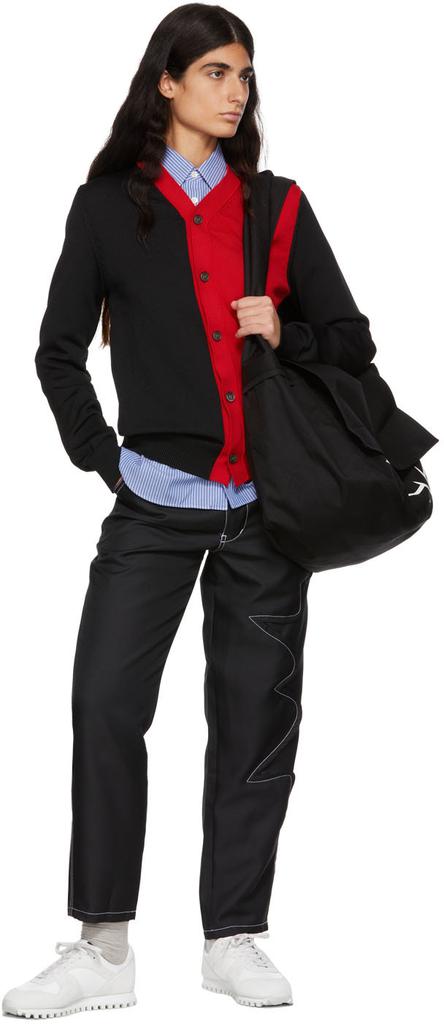Black & Red Contrast Cardigan商品第4张图片规格展示