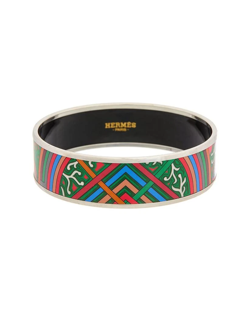 商品[二手商品] Hermes|Hermes Palladium Plated Du Vent L Folk Painted Enamel Bangle (Authentic,价格¥3944,第1张图片