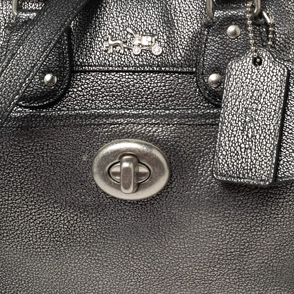 商品[二手商品] Coach|Coach Metallic Grey Leather Rhyder Satchel,价格¥1035,第5张图片详细描述