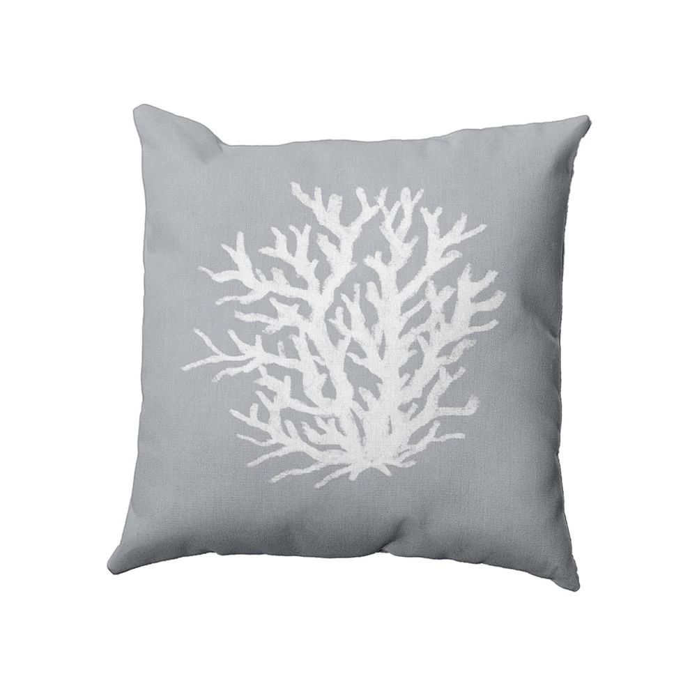 商品E by Design|16 Inch Gray Decorative Floral Throw Pillow,价格¥276,第1张图片