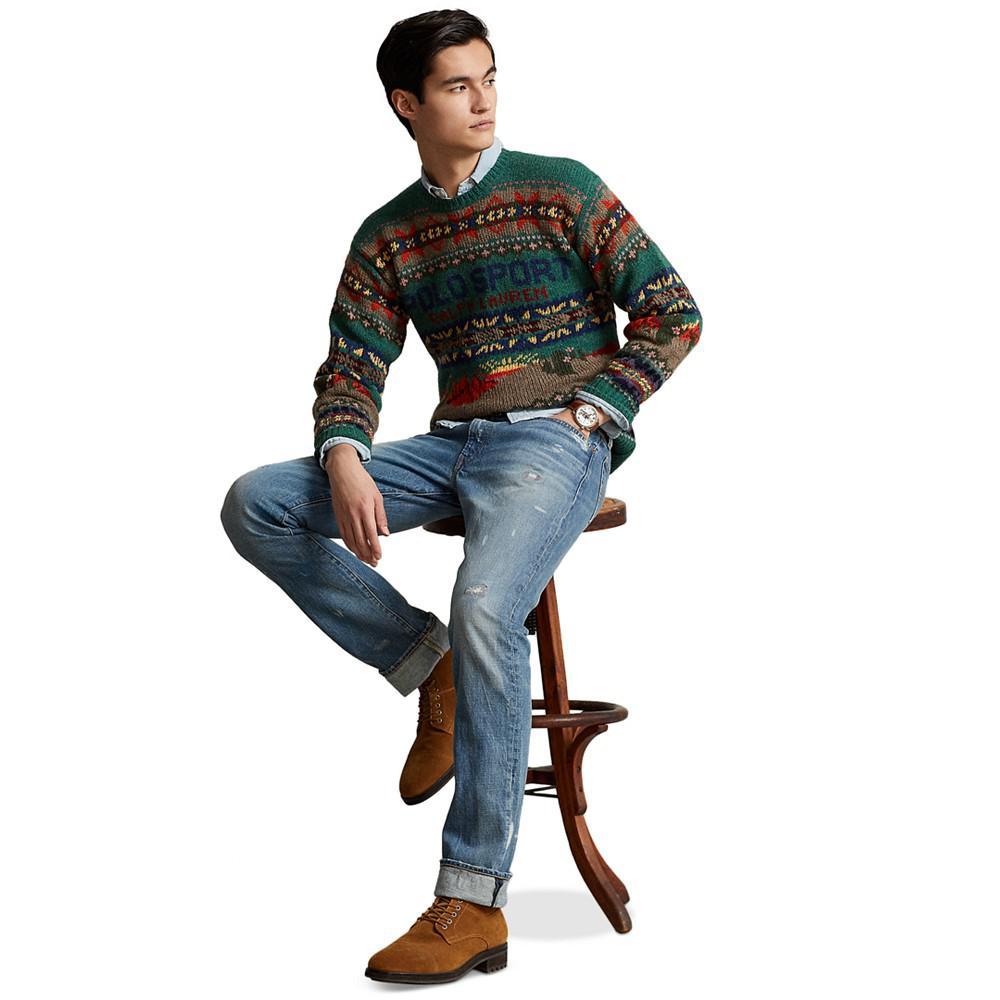 商品Ralph Lauren|Men's Varick Slim Straight Distressed Jeans,价格¥935,第5张图片详细描述
