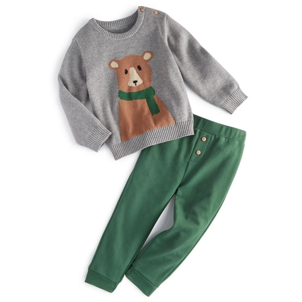 商品First Impressions|Baby Boys Bear Sweater and Pants, 2 Piece Set, Created for Macy's,价格¥72,第1张图片