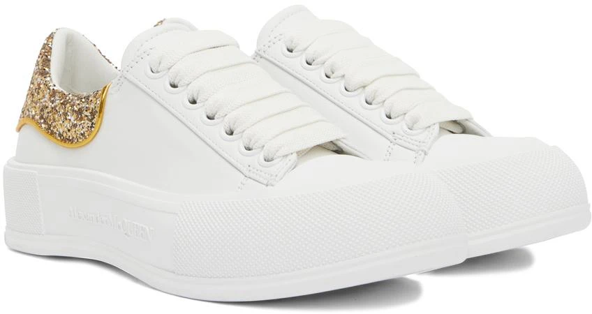 商品Alexander McQueen|White Plimsoll Sneakers,价格¥1762,第4张图片详细描述