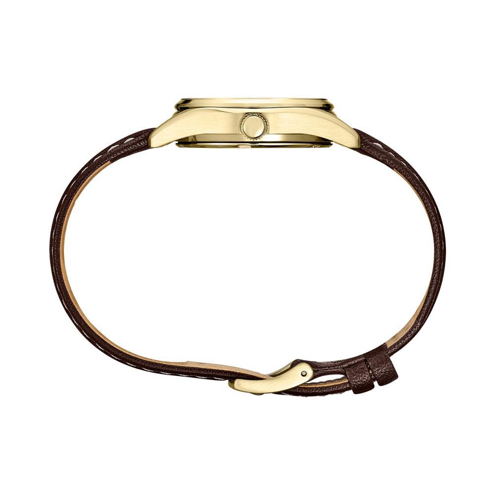 商品Seiko|Women's Essentials Brown Leather Strap Watch 30mm,价格¥1574,第4张图片详细描述