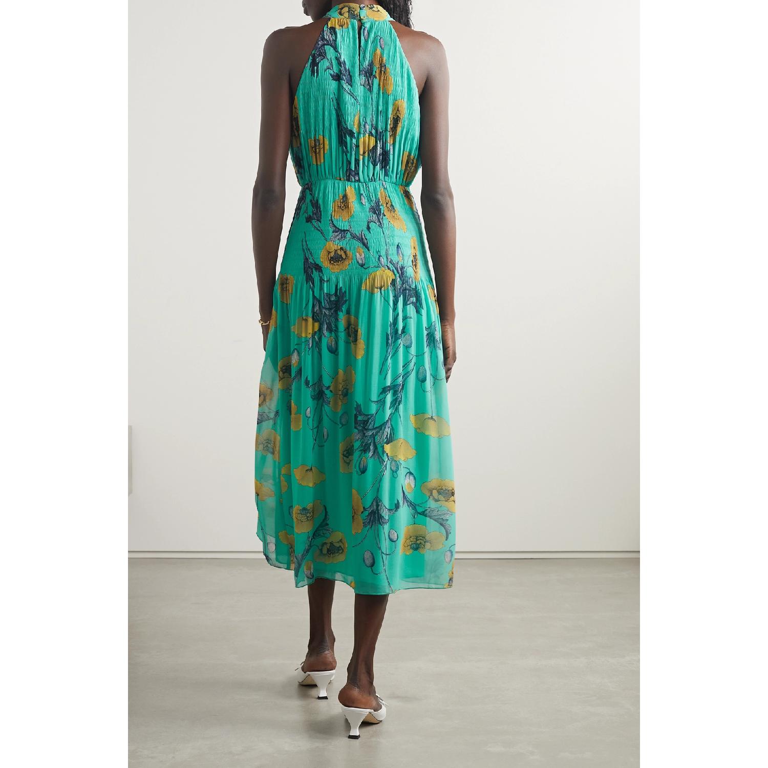 【特惠6.0折】包邮包税【预售7天发货】 DIANE VON FURSTENBERG 23秋冬 女士 连衣裙 Lupin 绗缝花卉印花雪纺绸中长连衣裙 1647597303285521 DVFDS1R035PYGTQ 商品第4张图片规格展示