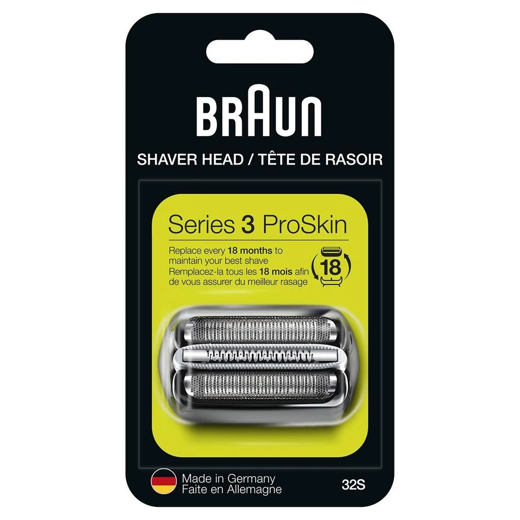 商品Braun|Braun Series 3 32S Foil & Cutter Replacement Head, Compatible with Models 3000s, 3010s, 3040s, 3050cc, 3070cc, 3080s, 3090cc,价格¥179,第1张图片