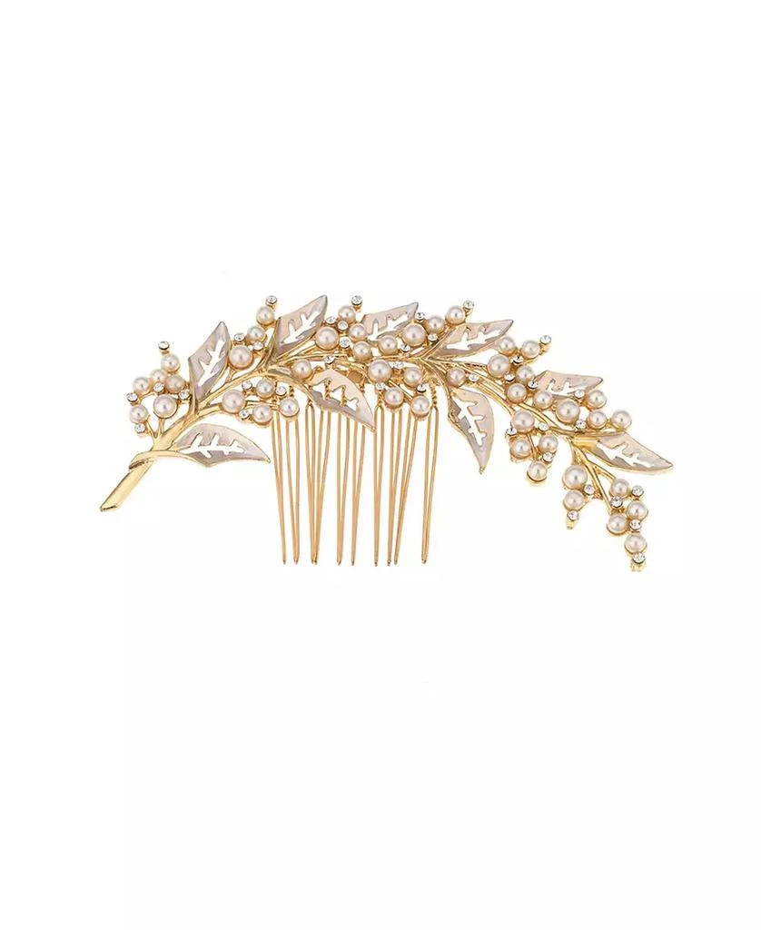 商品Ettika Jewelry|Ethereal Imitation Pearl Leaf Hair Comb,价格¥413,第1张图片