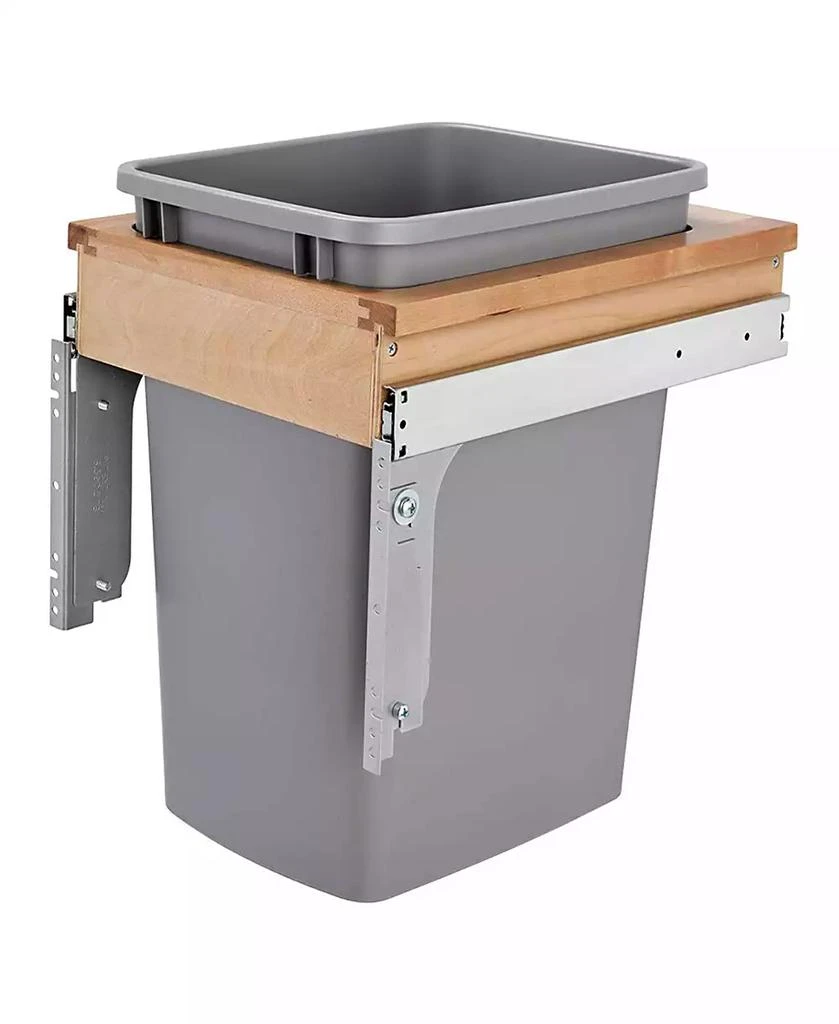 商品Rev-A-Shelf|Pullout Top Mount Trash Can 35 qt., Silver, 4WCTM-1516DM-1,价格¥769,第1张图片