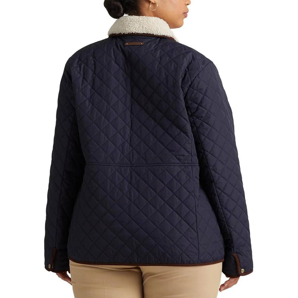 商品Ralph Lauren|Women's Plus Size Faux-Sherpa-Collar Quilted Coat, Created for Macy's,价格¥1374,第2张图片详细描述