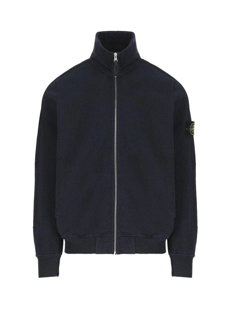 商品Stone Island|Stone Island Compass-Badge High-Neck Zipped Sweatshirt,价格¥2392,第1张图片