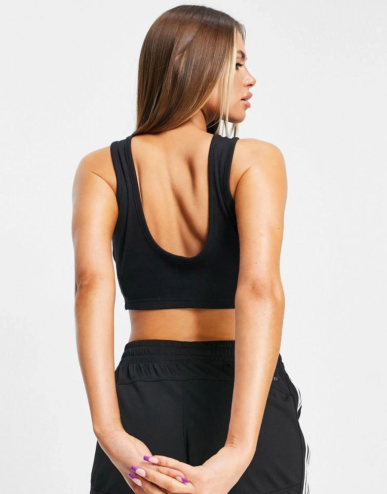 商品Adidas|adidas Training 3 stripe cropped top in black,价格¥74,第2张图片详细描述