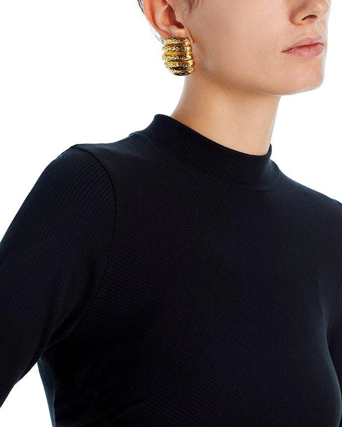 商品AQUA|Rib Knit Mock Neck Midi Dress - 100% Exclusive,价格¥588,第2张图片详细描述