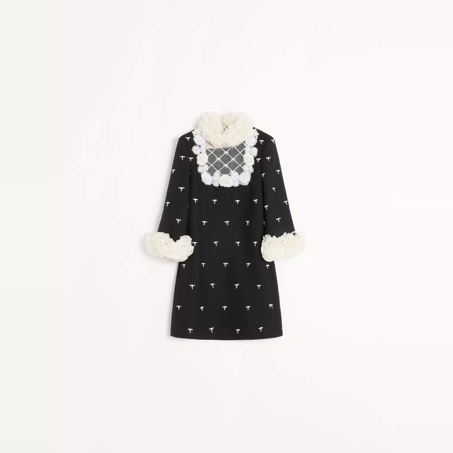 商品Valentino|【预售】 华伦天奴 25春夏 女士 连衣裙 ROBE COURTE BRODÉE EN CRÊPE COUTURE BVAEX81CF_0NA,价格¥54092,第1张图片