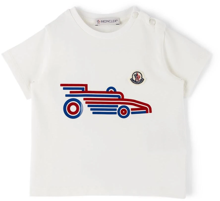 商品Moncler|灰白色 Car Graphic 婴儿 T 恤,价格¥1341,第1张图片