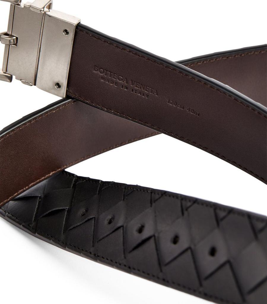商品Bottega Veneta|Leather Intrecciato Belt,价格¥6081,第4张图片详细描述