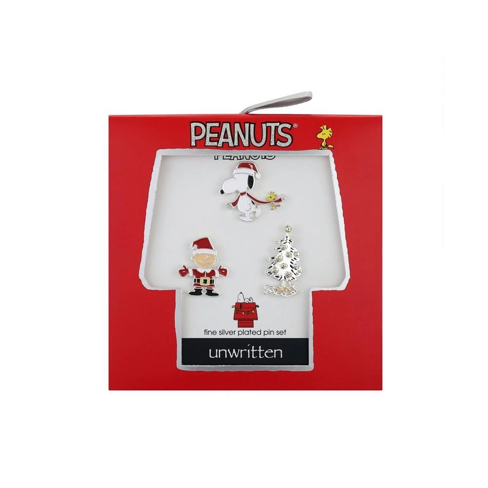 商品Peanuts|Fine Silver Plated Holiday Gang Lapel Pin Set, 3 Piece,价格¥374,第2张图片详细描述