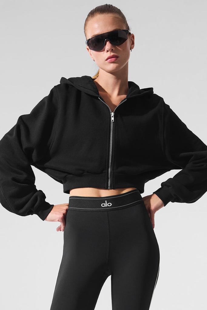 Shop Sweet Escape Zip Up Hoodie - Black on Sale at BeyondStyle