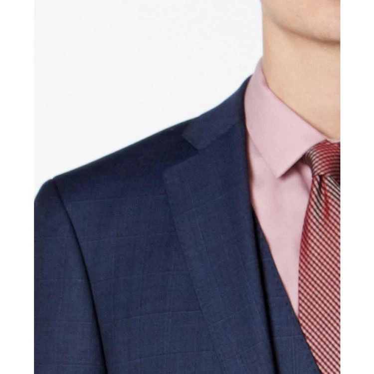 商品Calvin Klein|Men's Extra-Slim Fit Blue Tonal Windowpane Vested Suit,价格¥1465,第5张图片详细描述
