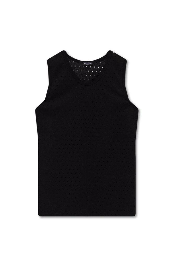 商品Balenciaga|Balenciaga Perforated Sleeveless T-Shirt,价格¥3003,第1张图片