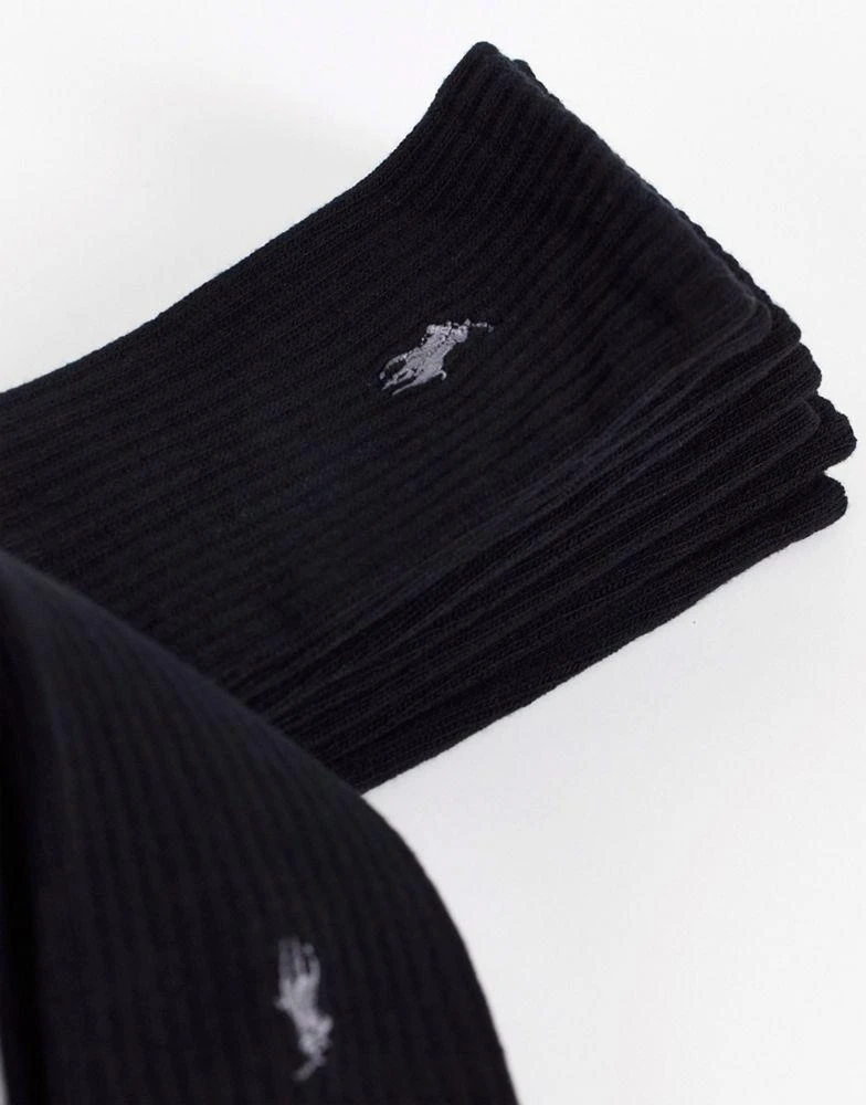 商品Ralph Lauren|Polo Ralph Lauren 6 pack sport socks in black with pony logo,价格¥438,第3张图片详细描述