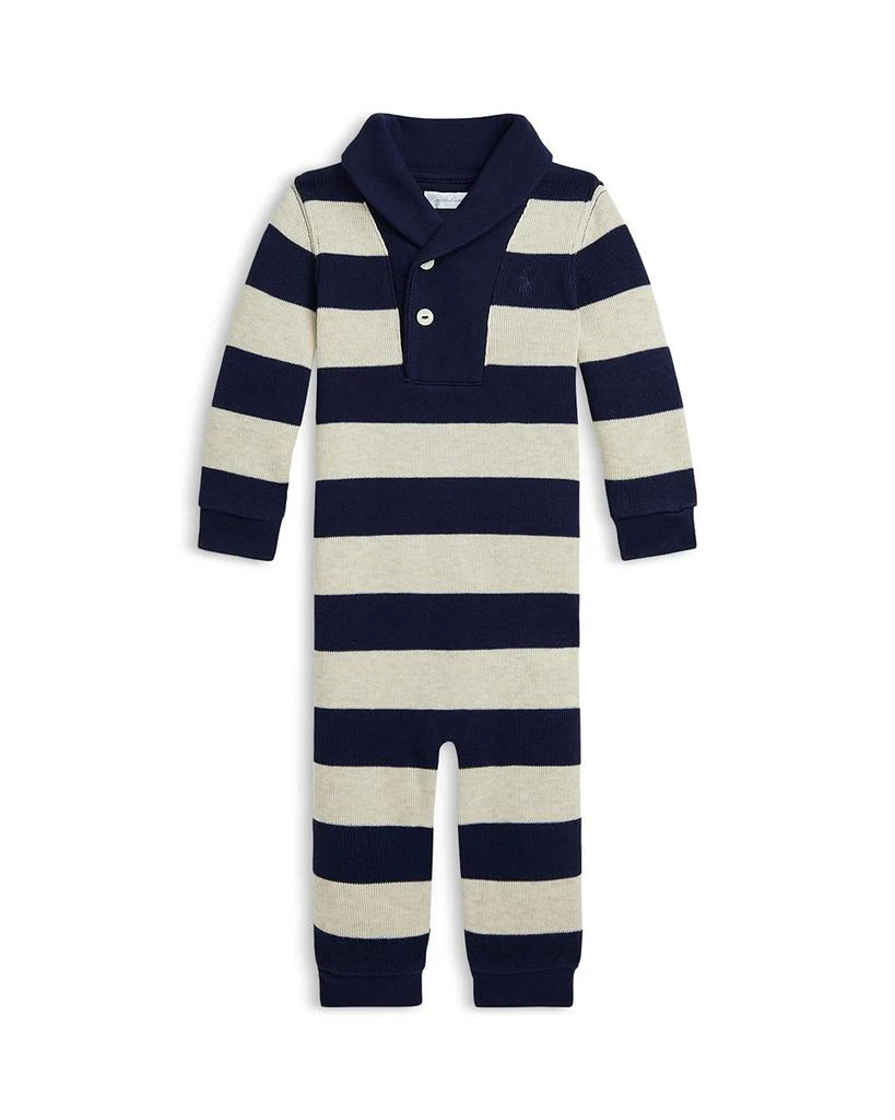 商品Ralph Lauren|Polo Boys' French-Rib Cotton Shawl-Collar Coverall - Baby,价格¥249,第1张图片