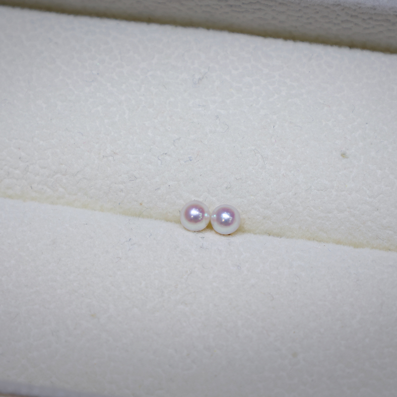 18Kakoya珍珠耳钉3.5-4mm商品第1张图片规格展示